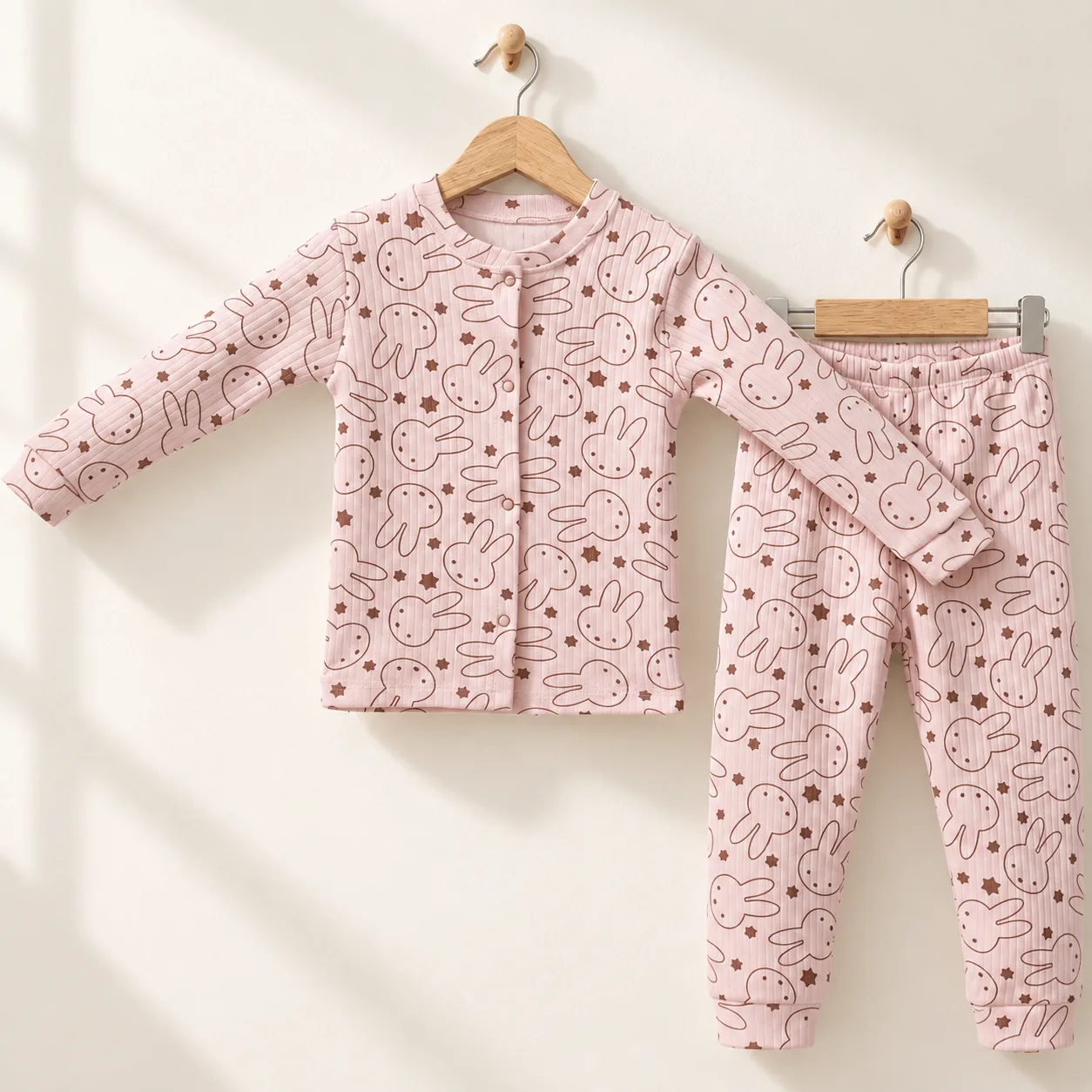 Kız Çocuk Pijama Takımı Tavşan Desenli