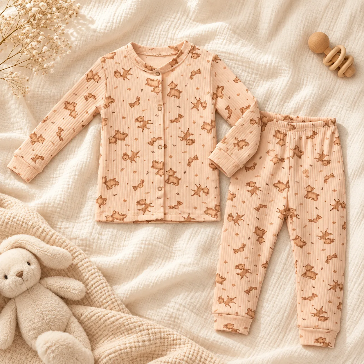 Kız Çocuk Pijama Takımı Ceylan Desenli